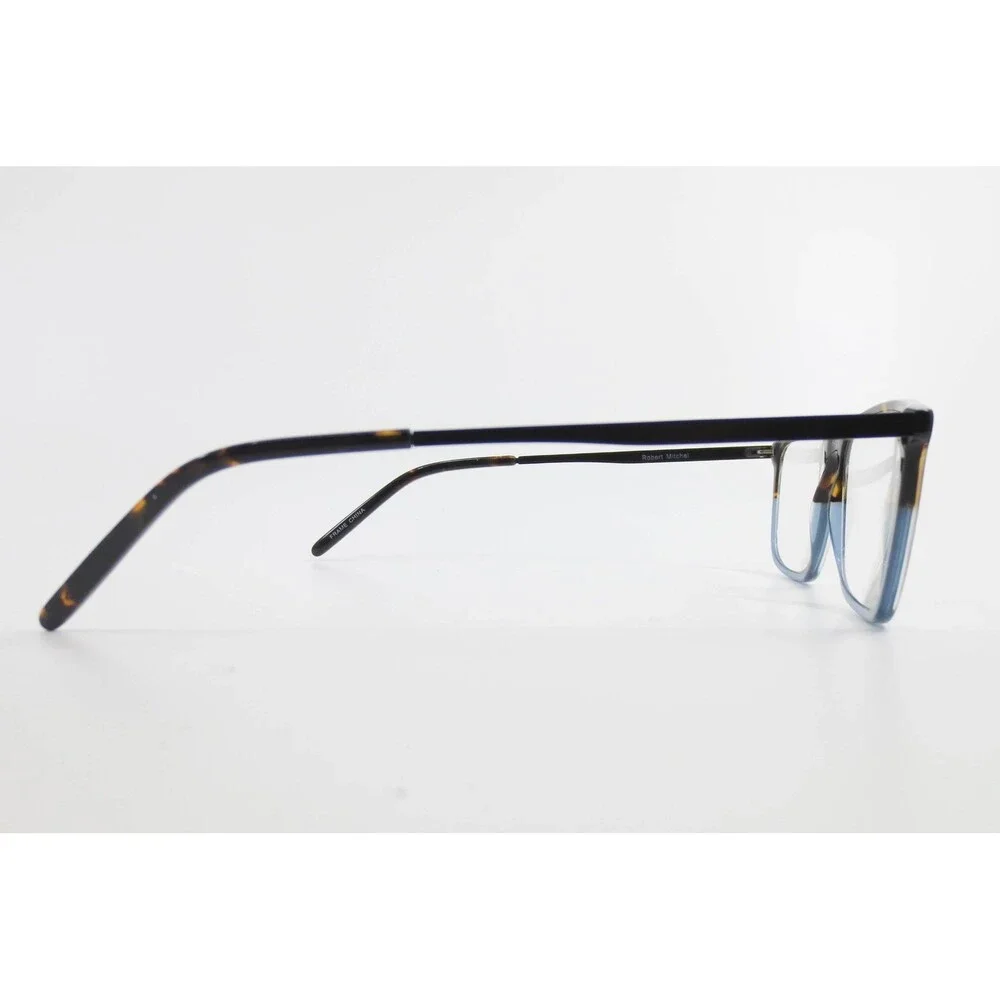 Robert Mitchel RM 20201 Tortoise Blue Rectangular Eyeglass Frames 54-16-150